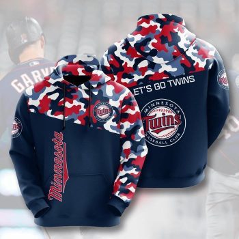 Minnesota Twins 3D Red Camo Unisex Pullover Hoodie - Navy IHT1784