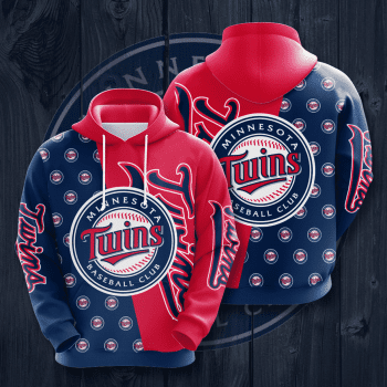 Minnesota Twins Baseball Cub Logo 3D Unisex Pullover Hoodie - Navy Red IHT2630