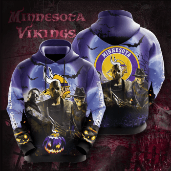 Minnesota Vikings Friday the 13th Halloween Theme 3D Unisex Pullover Hoodie - IHT2610