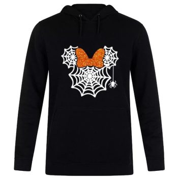 Minnie Mouse Spider Web Matching Minnie Mouse Trick Or Treat Disney Halloween Unisex Pullover Hoodie