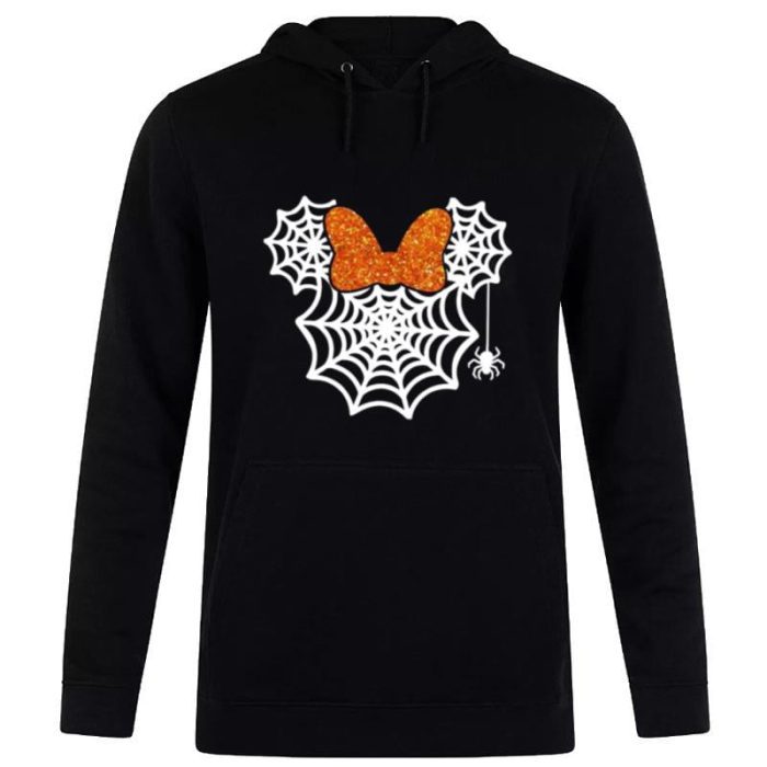 Minnie Mouse Spider Web Matching Minnie Mouse Trick Or Treat Disney Halloween Unisex Pullover Hoodie