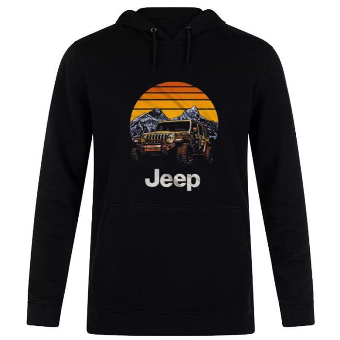 Mountain Range Jeep Sunse Unisex Pullover Hoodie