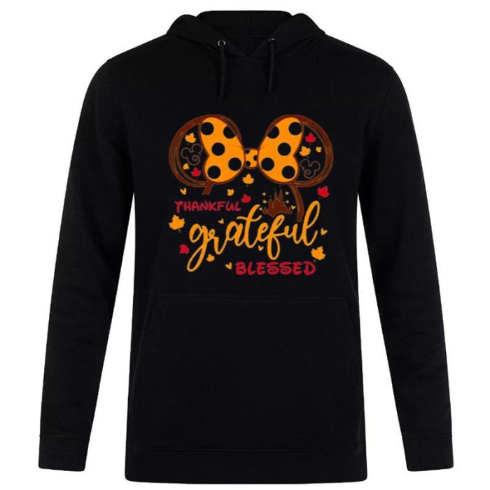 Mouse Thankful Grateful Blessed Disney Thanksgiving S Unisex Pullover Hoodie