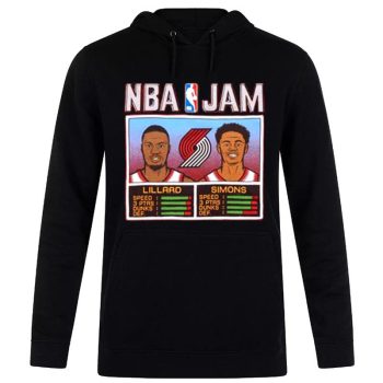 NBA Jam Portland Trail Blazers Lillard And Simons Unisex Pullover Hoodie