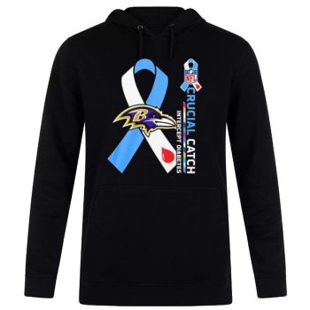 NFL Baltimore Ravens Crucial Catch Intercept Diabetes Unisex Pullover Hoodie