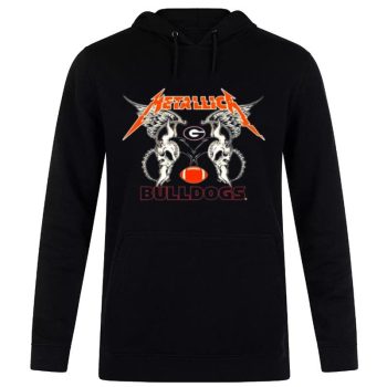NFL Georgia Bulldogs Logo Black Metallica Wings Unisex Pullover Hoodie