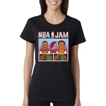 Nba Jam Portland Trail Blazers Lillard And Simons Women Lady T-Shirt
