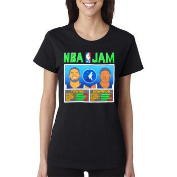 Nba Jam Towns And Edwards Minnesota Timberwolves Women Lady T-Shirt