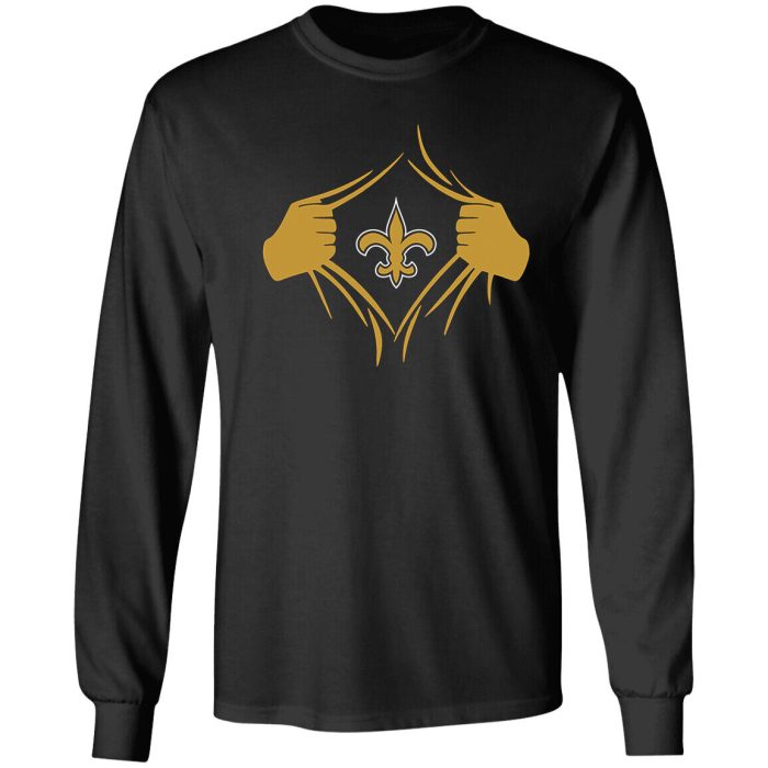 New Orleans Saints Superman Unisex LongSleeve Shirt Who Dat Nation Carr Olave