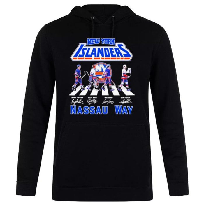 New York Islanders Abbey Road 2023 Nassau Way Signatures Unisex Pullover Hoodie