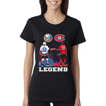 New York Islanders Bossy And Colorado Avalanche Lafleur Legend Signature Women Lady T-Shirt