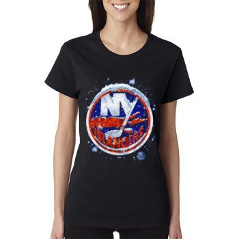 New York Islanders Snow Logo 2022 Women Lady T-Shirt