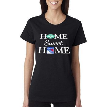 New York Jets And New York Rangers Home Sweet Home Women Lady T-Shirt