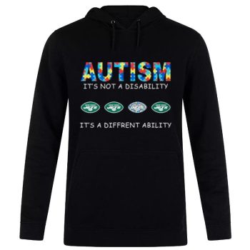 New York Jets Autism It'S Not A Disability It'S A Different Ability Unisex Pullover Hoodie