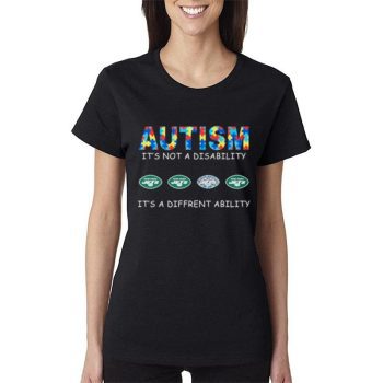 New York Jets Autism It'S Not A Disability It'S A Different Ability Women Lady T-Shirt