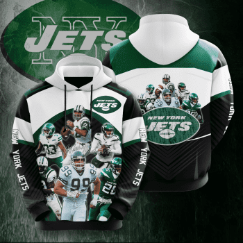 New York Jets Legends 3D Unisex Pullover Hoodie - Back White IHT2448