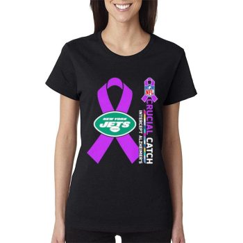 New York Jets Nfl Crucial Catch Intercept Alzheimer'S Women Lady T-Shirt