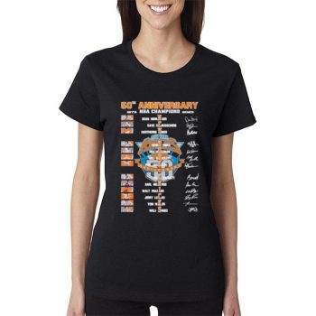 New York Knicks 50Th Anniversary 1973 - 2023 Nba Champions Roster Women Lady T-Shirt