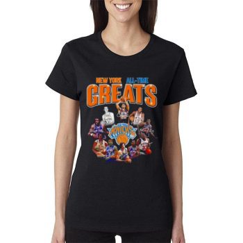 New York Knicks All Time Greats Signatures Women Lady T-Shirt
