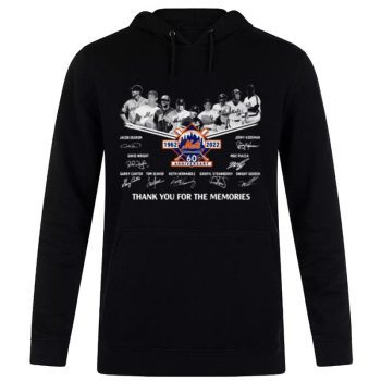 New York Mets 1962 2022 60Th Anniversary Signatures Thank You For The Memories Unisex Pullover Hoodie