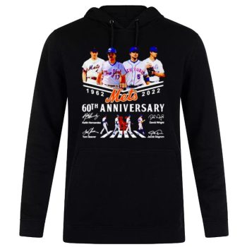 New York Mets 1962 2022 60Th Anniversary Signatures Unisex Pullover Hoodie
