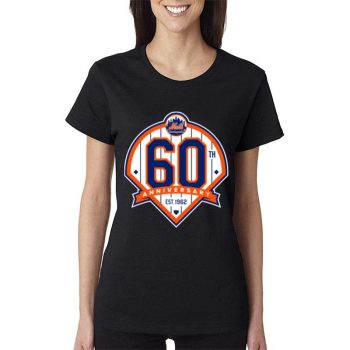 New York Mets 60Th Anniversary Logo Retro Women Lady T-Shirt