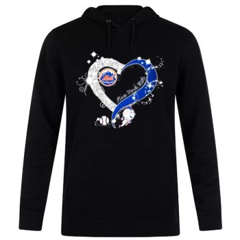 New York Mets Baseball Glitter Heart 2023 Unisex Pullover Hoodie