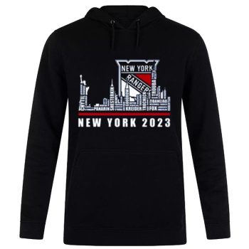 New York Rangers 2023 Season Team Players Names In City Unisex Pullover Hoodie