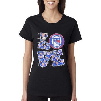 New York Rangers Players Love Fans 2023 Signatures Women Lady T-Shirt