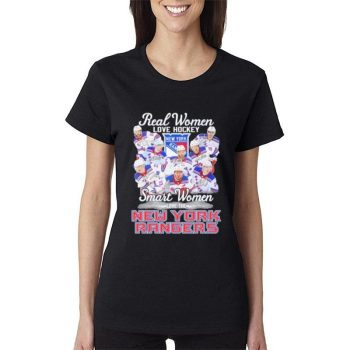 New York Rangers Real Women Love Hockey Smart Women Love The 2023 Signatures Women Lady T-Shirt