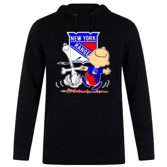 New York Rangers Snoopy And Charlie Brown Dancing Unisex Pullover Hoodie