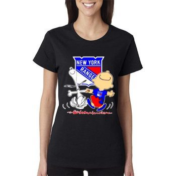 New York Rangers Snoopy And Charlie Brown Dancing Women Lady T-Shirt