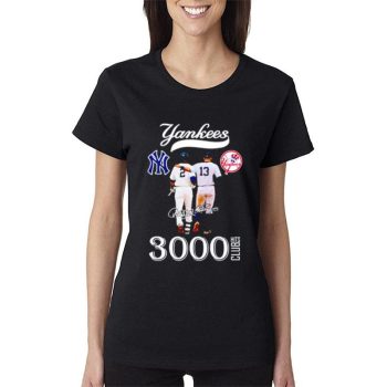 New York Yankees 3000 Club Hits Signatures Women Lady T-Shirt