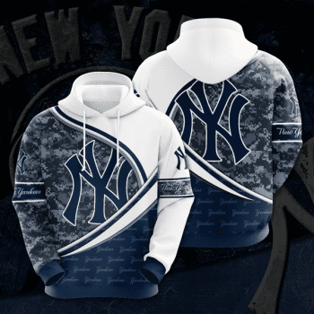 New York Yankees 3D Pixel Camo Unisex Pullover Hoodie - White Navy IHT2650