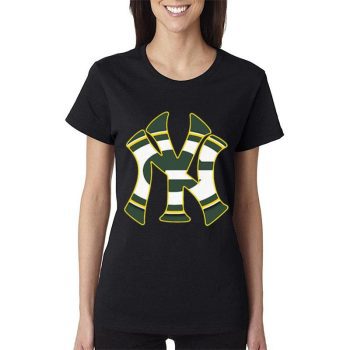 New York Yankees And Green Bay Packers Women Lady T-Shirt