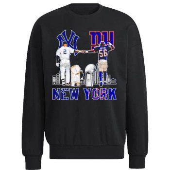 New York Yankees Derek Jeter New York Giants Lawrence Taylor Signatures Unisex Sweatshirt
