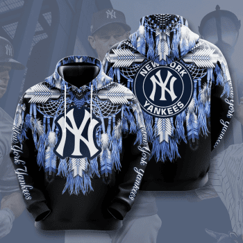 New York Yankees Dream Catchers 3D Unisex Pullover Hoodie - Black Blue IHT1794