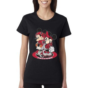 Nfl Atlanta Falcons Mickey Mouse And Minnie Mouse Women Lady T-Shirt