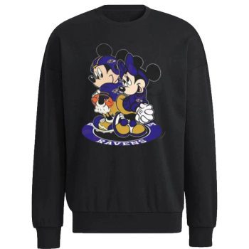 Nfl Baltimore Ravens Mickey Mouse And Minnie Mouse Unisex Sweatshirt