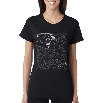 Nfl Carolina Panthers Reflective Logo 2022 Women Lady T-Shirt
