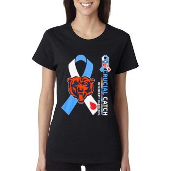 Nfl Chicago Bears Crucial Catch Intercept Diabetes Women Lady T-Shirt