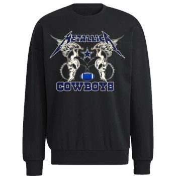 Nfl Dallas Cowboys Logo Black Metallica Wings Unisex Sweatshirt