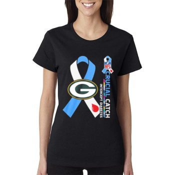 Nfl Green Bay Packers Crucial Catch Intercept Diabetes Women Lady T-Shirt