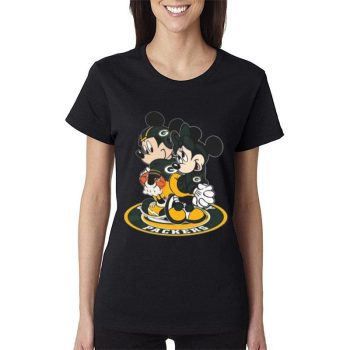 Nfl Green Bay Packers Mickey Mouse And Minnie Mouse Women Lady T-Shirt