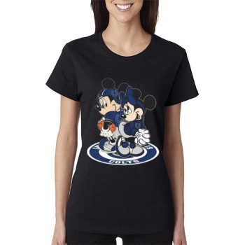Nfl Indianapolis Colts Mickey Mouse And Minnie Mouse Women Lady T-Shirt