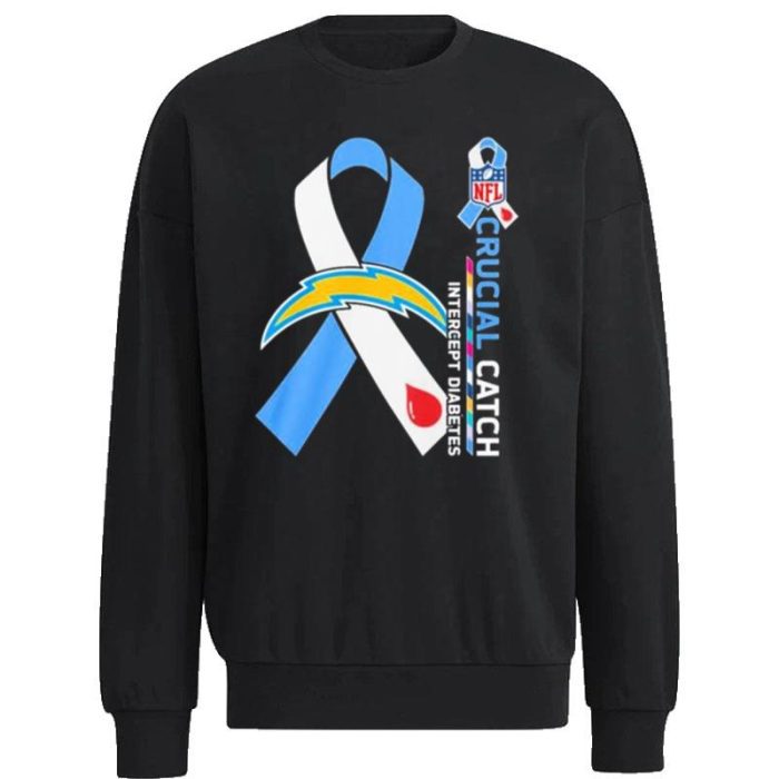 Nfl Los Angeles Chargers Crucial Catch Intercept Diabetes Unisex Sweatshirt