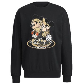 Nfl New Orleans Saints Mickey Mouse And Minnie Mouse Unisex Sweatshirt