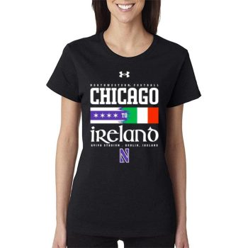 Northwestern University Wildcats Under Armour Chicago To Ireland 2022 Women Lady T-Shirt
