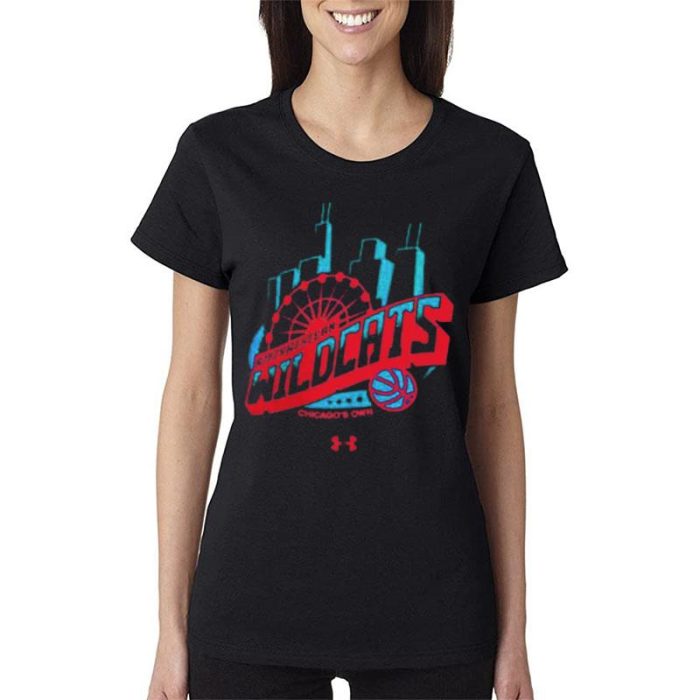 Northwestern Wildcats Under Armour Chicago Cityscape Champion Keough Naughton Women Lady T-Shirt