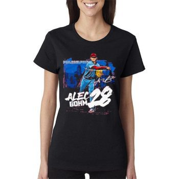 Number 28 Player Philadelphia Phillies Alec Bohm 28 Signature Women Lady T-Shirt